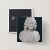 Buste van Francois Marie Arouet de Voltaire 1778 Vierkante Button 5,1 Cm (Voorkant /achterkant)