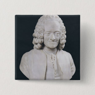 Buste van Francois Marie Arouet de Voltaire 1778 Vierkante Button 5,1 Cm