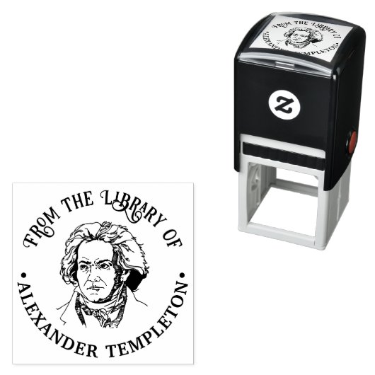 Buste van Ludwig van Beethoven Bibliotheek Boeknaa Zelfinktende Stempel (In situ)