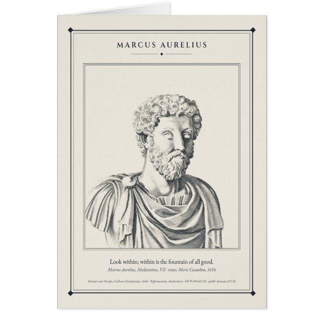 Buste van Marcus Aurelius met graveerwerk Kijk naa (Voorkant)