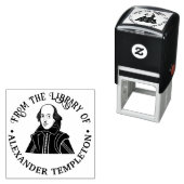 Buste van William Shakespeare Bibliotheek Boeknaam Zelfinktende Stempel (In situ)