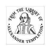 Buste van William Shakespeare Bibliotheek Boeknaam Zelfinktende Stempel (Design)