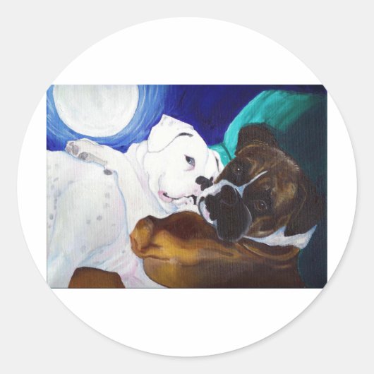 Busted Boxers Ronde Sticker (Voorkant)