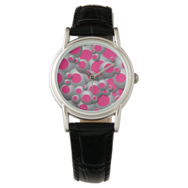 Bustende bubbels Hot Pink Watch Horloge (Voorkant)