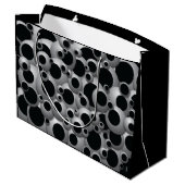 Bustende bubbels zwarte grote cadeautas (Achterkant Gekanteld)