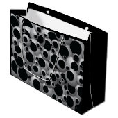 Bustende bubbels zwarte grote cadeautas (Voorkant Gekanteld)