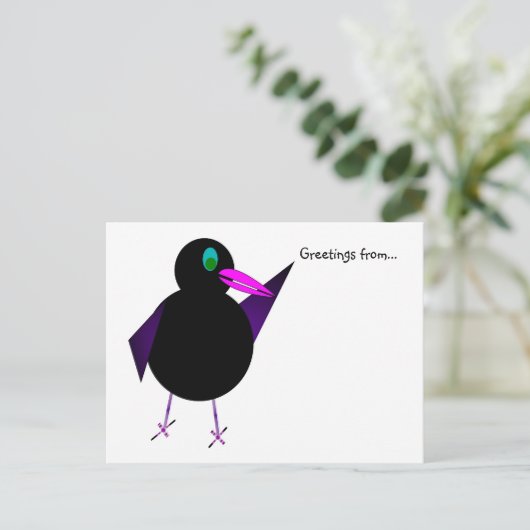 Buster Blackbird briefkaart (Staand voorkant)