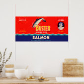 Buster Brand Salmon Label- Seattle, WA Poster (Keuken)