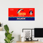 Buster Brand Salmon Label- Seattle, WA Poster (Thuiskantoor)