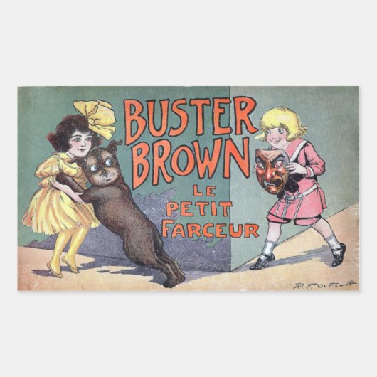 Buster Brown Rechthoekige Sticker (Voorkant)