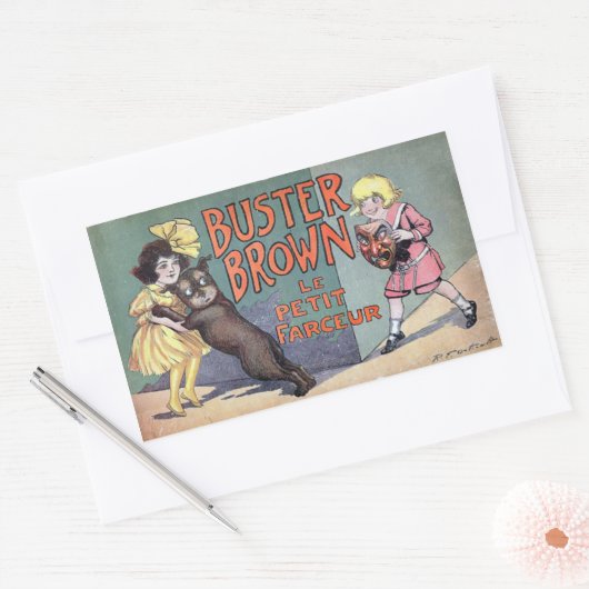 Buster Brown Rechthoekige Sticker (Envelop)
