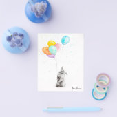 Buster en zijn ballonnen|gift voor konijnenliefheb flyer (Enkel)