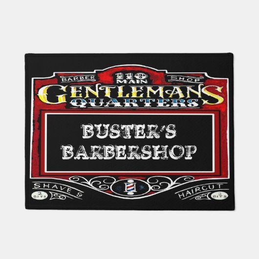 Busters Barbershop personaliseren Deurmat (Voorkant)