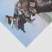 "Busting a Bronco" door W Herbert Dunton Tissuepapier (Detail)