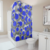 Busting Bubbles Royal Blue Shower Curtain Douchegordijn (In situ)
