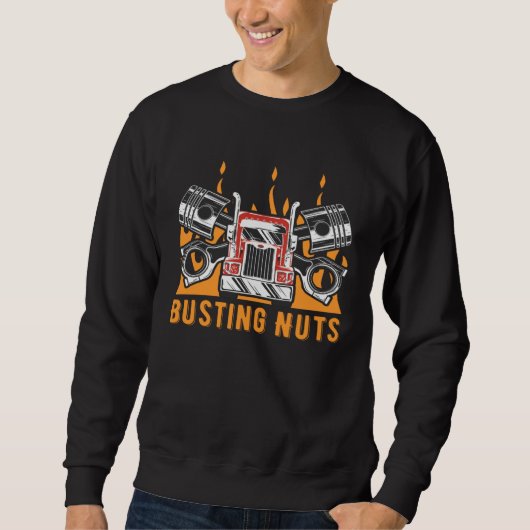 Busting Nuts Car Mechanic Auto Car Repair Car Trui (Voorkant)