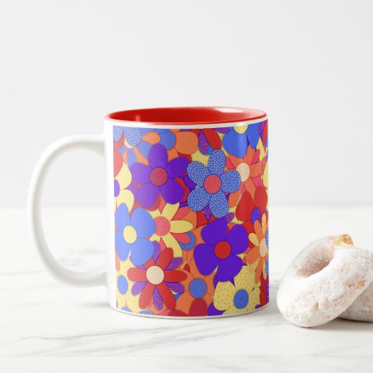 Bustling Bouquet Mok met tweetone koffie (Met donut)