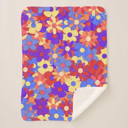 Bustling Bouquet Sherpa Blanket Deken (Voorkant)