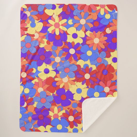 Bustling Bouquet Sherpa Blanket Deken (Voorkant)