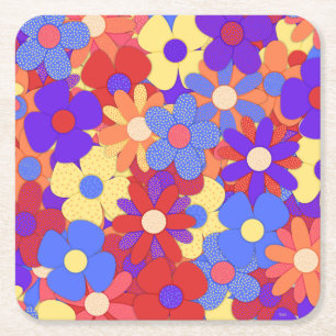 Bustling Bouquet Square Paper Onderzetter