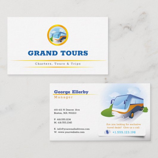 bustoerisme | Reisagent Visitekaartje (Voorkant / Achterkant)