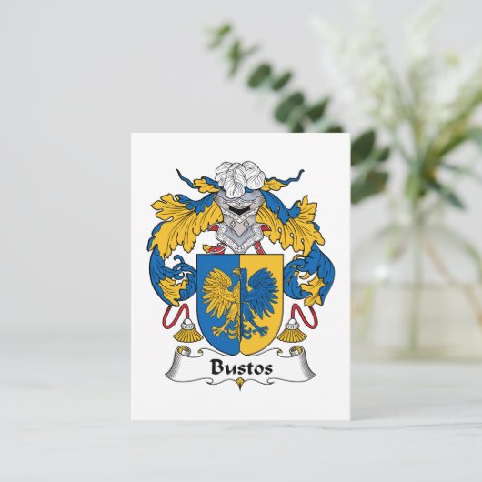 Bustos Family Crest Briefkaart (Staand voorkant)