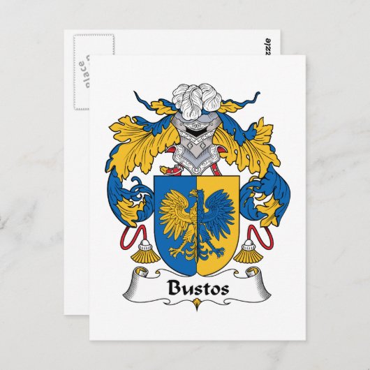 Bustos Family Crest Briefkaart (Voorkant / Achterkant)