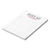 Busy AF | Trendy Modern Typografie | Roze dozen Notitieblok (Linkerzijde)