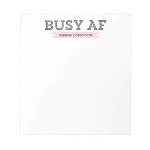 Busy AF   Trendy Modern Typografie   Roze Notitieblok