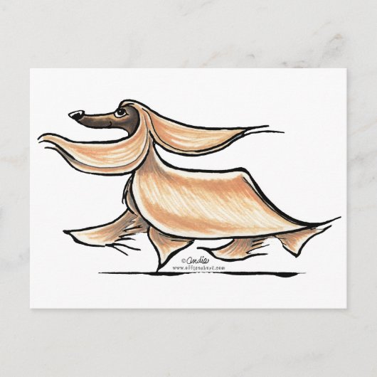 Busy Afghan Hound Briefkaart (Voorkant)