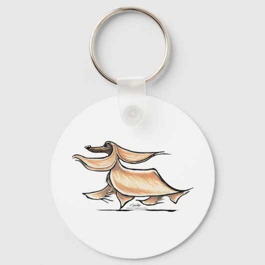 Busy Afghan Hound Sleutelhanger (Voorkant)