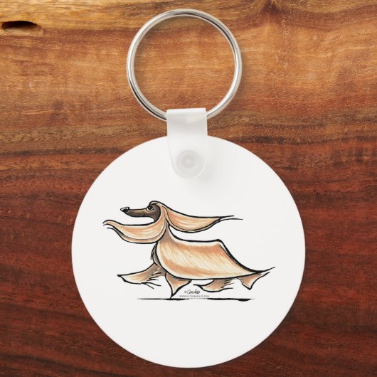 Busy Afghan Hound Sleutelhanger (Voorkant)