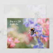 "Busy as a Little Bumble Bee" Soft Pastel Flowers (Voorkant / Achterkant)