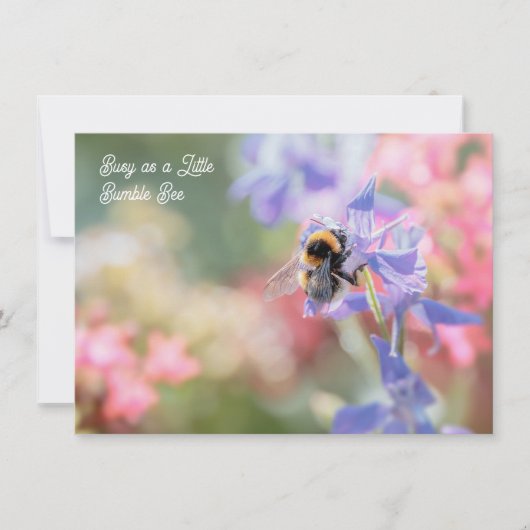 "Busy as a Little Bumble Bee" Soft Pastel Flowers (Voorkant)