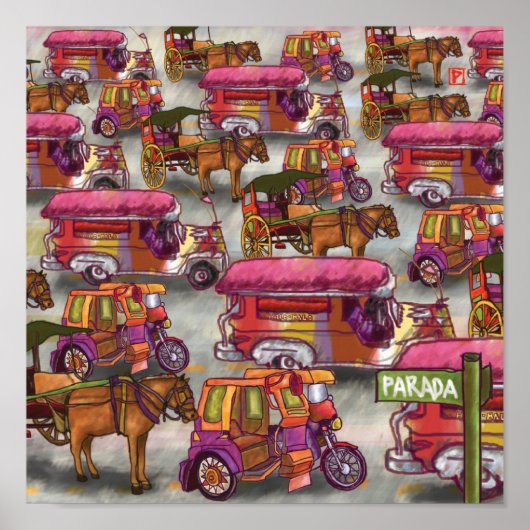 Busy Asian Street Poster (Voorkant)