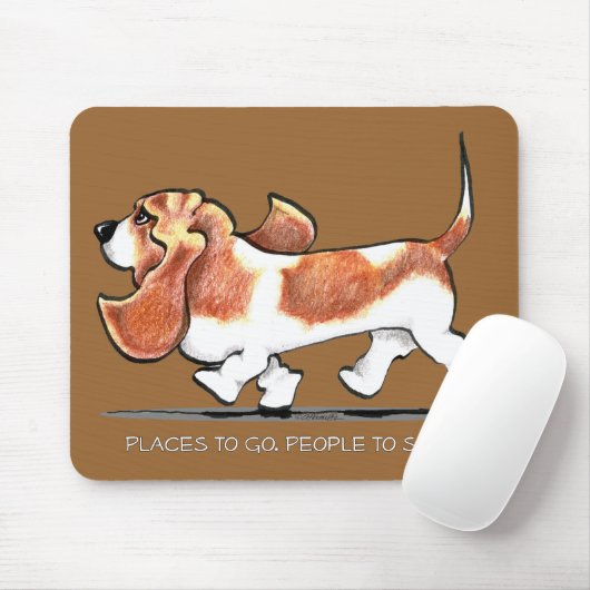 Busy Basset Hound Muismat (Met muis)