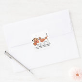 Busy Basset Hound Vierkante Sticker (Envelop)
