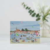 Busy Beach Briefkaart (Staand voorkant)