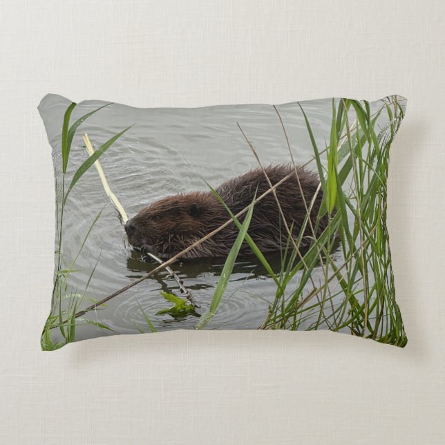 Busy Beaver Accent Pillow Kussen (Voorkant)