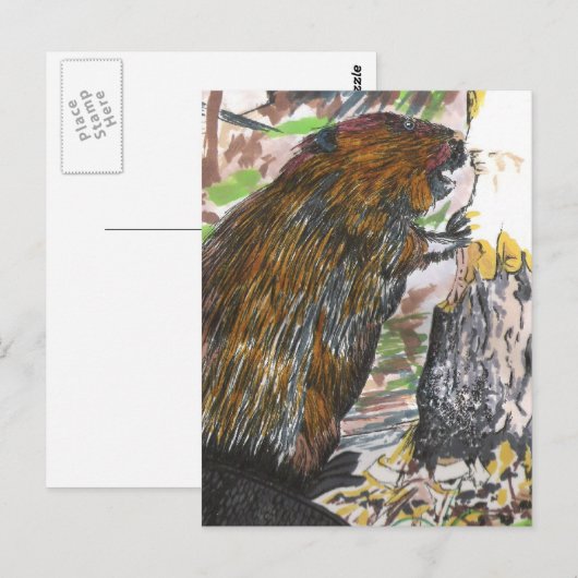 Busy Beaver Briefkaart (Voorkant / Achterkant)
