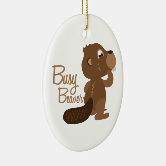 Busy Beaver Keramisch Ornament (Rechts)