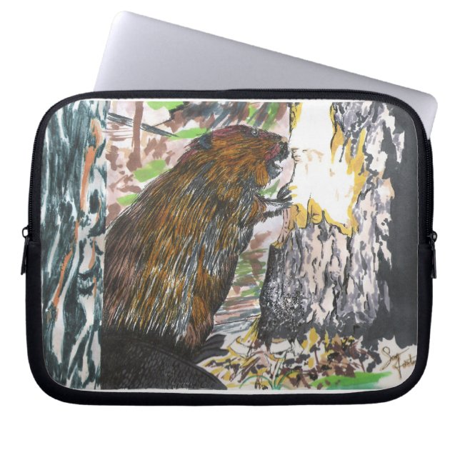 Busy Beaver Laptop Sleeve (Voorkant)