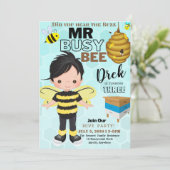 Busy Bee 4 Verschillende Kaart van de Uitnodiging  (Staand voorkant)