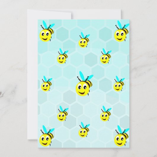 Busy Bee 4 Verschillende Kaart van de Uitnodiging (Achterkant)