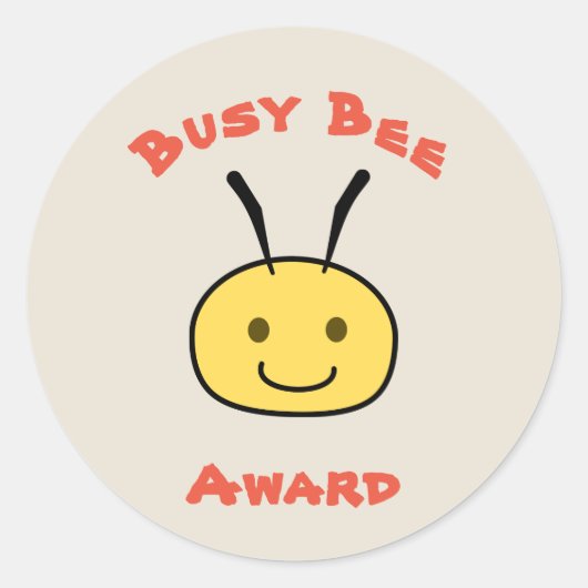 Busy Bee Award Ronde Sticker (Voorkant)