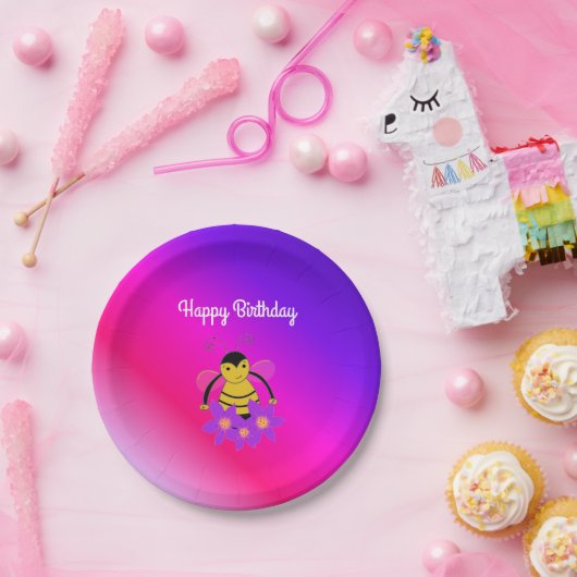Busy Bee Birthday Papieren Bordje (Feest)