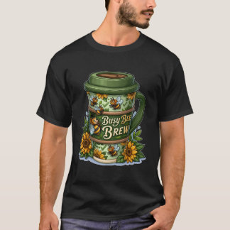 Busy Bee Brew Koffiekop met Zonnebloemen T-shirt