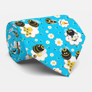 Busy Bee Bumblebee Floral Stropdas