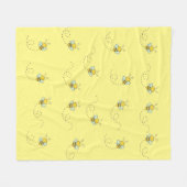 Busy Bee Cute Yellow Pattern Fleece Deken (Voorkant (Horizontaal))