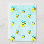 Busy Bee Difference Birthday Invitation Kaart (Achterkant)